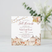 秋の収穫祭、秋祭り、秋のコミュニティイベント 招待状 (スタンド正面)