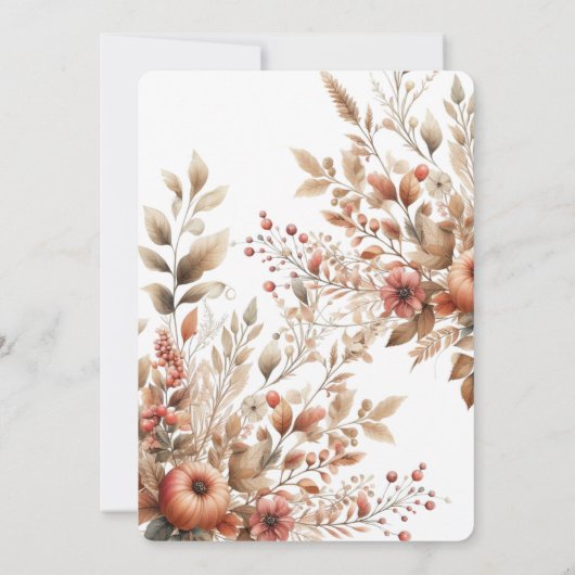 秋の収穫結婚期 招待状 (裏面)