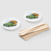 秋の収穫緑のトラックのハンドファン ハンドファン (組立なし)