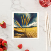 秋の収穫草原金ゴールド紙ナプキン スタンダードカクテルナプキン (インサイチュ)