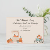 秋の収穫誕生日招待状 招待状 (スタンド正面)