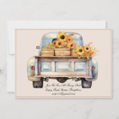 秋の収穫誕生日招待状 招待状 (裏面)