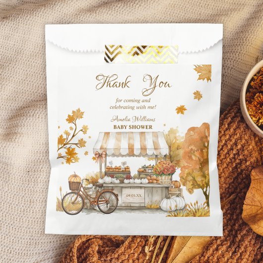 秋の収穫赤ちゃんシャワーありがとう フェイバーバッグ