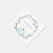 秋の収穫青と白かぼちゃ スタンダードカクテルナプキン (角)