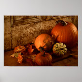 秋の収穫/カボチャとグルドのドア ポスター (正面)