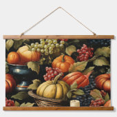秋の収穫、カボチャ 吊り下げ型タペストリー (正面)