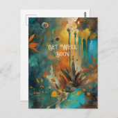 秋の収穫 ティール ラスト ゴールド アブストラクト 気分転換 ポストカード (正面/裏面)