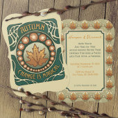 秋の収穫、ディナーパーティ 招待状