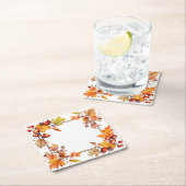 秋の収穫：リース収穫 スクエアペーパーコースター (インサイチュ)