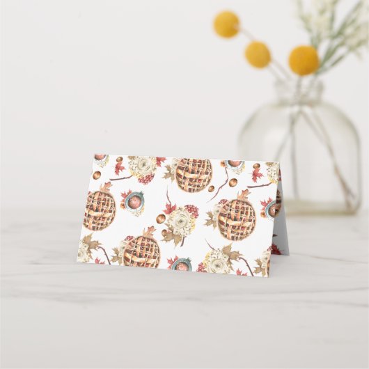 秋の収穫 |感謝祭テーブル座席表 プレイスカード (裏面)