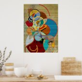 秋の収穫 – 抽象芸術ポスター ポスター (キッチン)