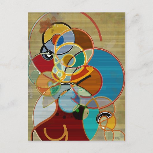 秋の収穫 – 抽象芸術 ポストカード (正面)