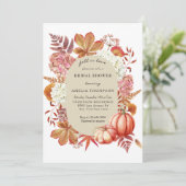 秋の収穫 | 秋の花嫁のシャワー 招待状 (スタンド正面)