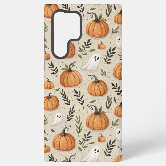 秋の可愛さとハロウィンの不気味さを兼ね備えたスマホケース SAMSUNG GALAXYケース (裏面)