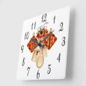 秋の台所用品 スクエア壁時計 (傾斜)