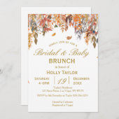 秋の合同ベビーシャワーとブライズシャワー 招待状 (正面/裏面)