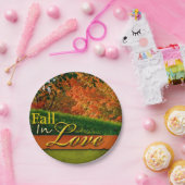 秋の名結婚勝秋、恋の葉の写真 ペーパープレート (パーティー)