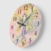 秋の呼び出し可愛い妖精の壁時計 ラージ壁時計 (傾斜)