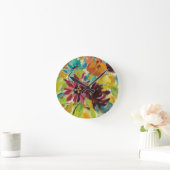 秋の喜びの花 ラウンド壁時計 (ホーム)