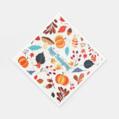 秋の喜びハッピーサンクスギビング スタンダードランチョンナプキン (角)