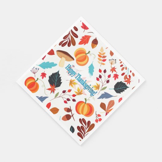 秋の喜びハッピーサンクスギビング スタンダードランチョンナプキン (角)