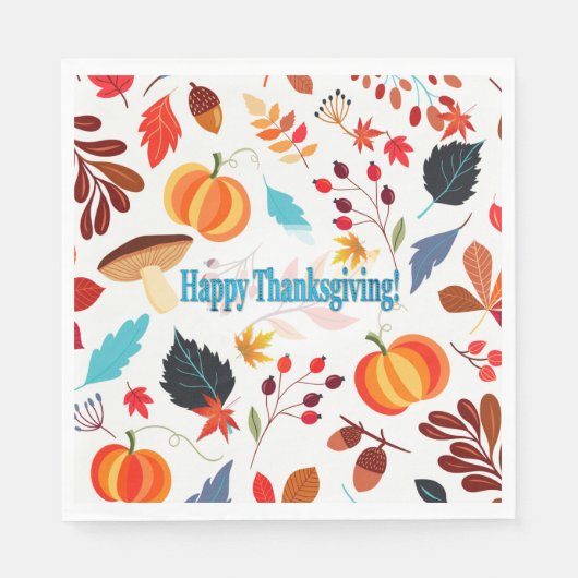 秋の喜び 感謝祭おめでとう スタンダードランチョンナプキン (正面)