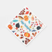 秋の喜び 感謝祭おめでとう スタンダードランチョンナプキン (角)