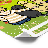 秋の四ラブラドールと父母 ポスター (角)