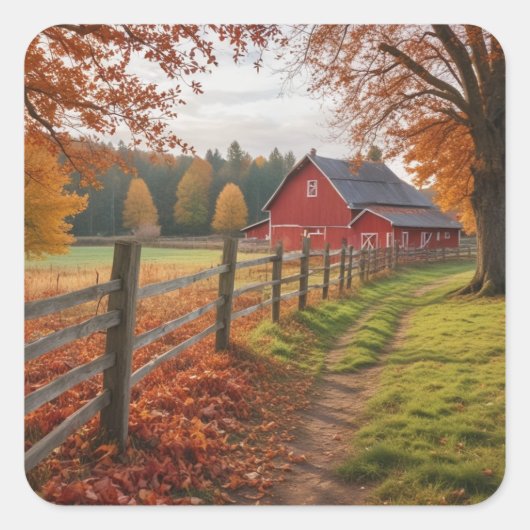 秋の四角シール スクエアシール (正面)