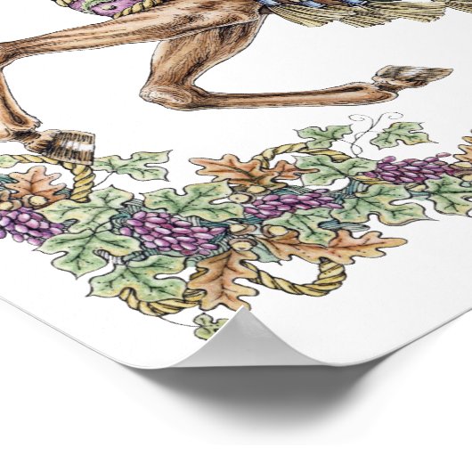 秋の回転木馬馬ペンとインクスケッチポスター ポスター (角)