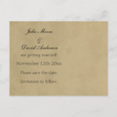 秋の国のテーマ日付の結婚保存 案内ポストカード (裏面)