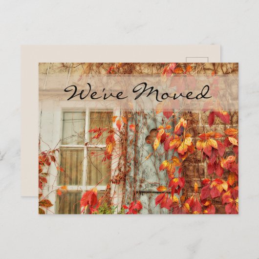 秋の国の新しい住所の発表 ポストカード (正面/裏面)