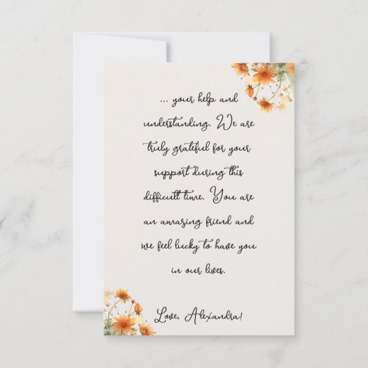 秋の国コテージ猫 サンキューカード (裏面)