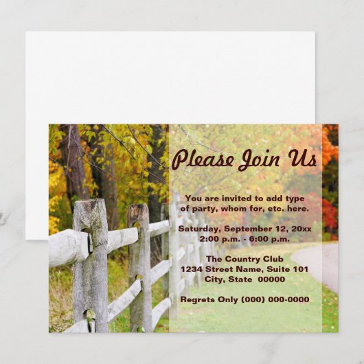 秋の国招待状 招待状 (正面/裏面)