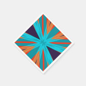 秋の国素朴ターコイズオレンジパープルスター スタンダードカクテルナプキン (角)