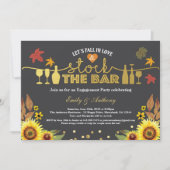 秋の在庫バーの婚約パーティのヒマワリ 招待状 (正面)