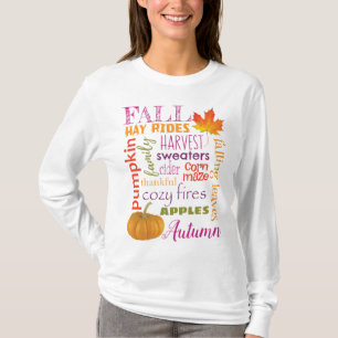 秋の地下鉄の芸術の長袖のTシャツ Tシャツ