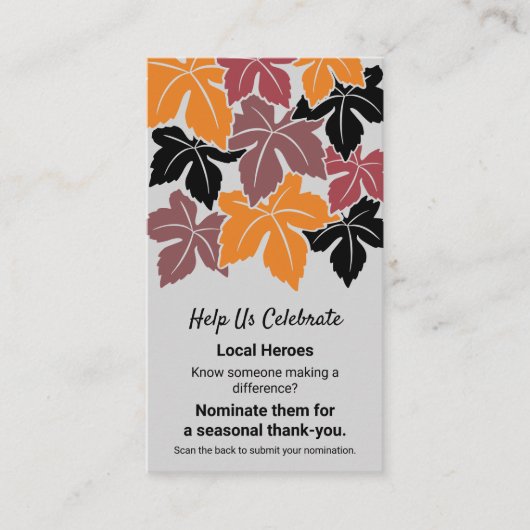 秋の地元ヒーロー推薦ありがとう 名刺 (正面)