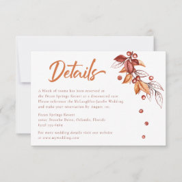 秋の地球トーンテラコッタ結婚の詳細 出欠カード