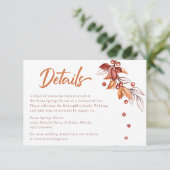 秋の地球トーンテラコッタ結婚の詳細 出欠カード (スタンド正面)