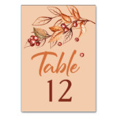 秋の地球トーンテラコッタ結婚ズ テーブルナンバー (裏面)