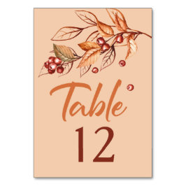 秋の地球トーンテラコッタ結婚ズ テーブルナンバー