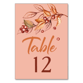 秋の地球トーンテラコッタ結婚ズ テーブルナンバー