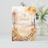 秋の地球トーン素朴フローラ結婚の詳細 エンクロージャーカード (スタンド正面)