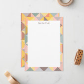 秋の地色の幾何学模様(名前あり) ノートカード (正面/裏面インサイチュ)