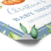 秋の埃っぽいブルーパンプキンベビーシャワーウェルカム ポスター (角)