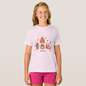 秋の基本コージーオータムエステティックパンプキンヒョウ Tシャツ (正面フル)