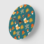 秋の壁掛け時計 ラウンド壁時計 (傾斜)