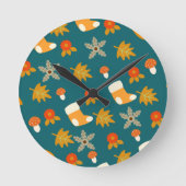 秋の壁掛け時計 ラウンド壁時計 (正面)