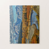 秋の壮大なTeton山の川の眺め ジグソーパズル (縦)